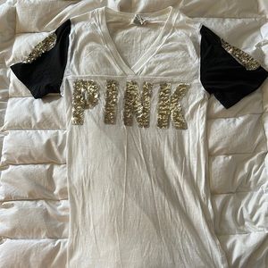 Victoria’s Secret Pink Sequin Tee Size Large